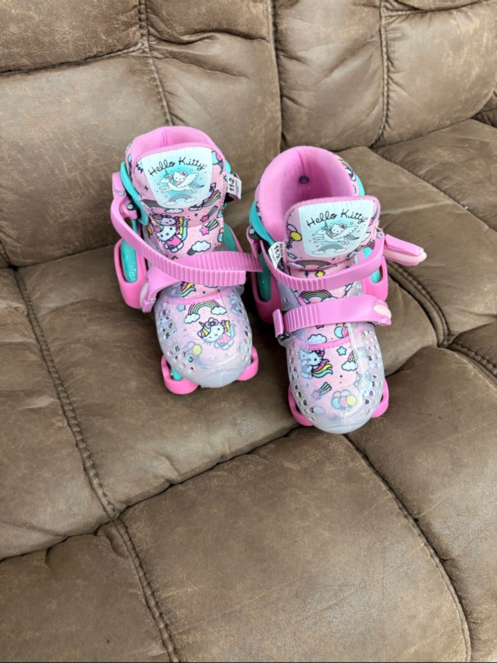Hello Kitty Pink and Teal Adjustable Kids Roller Skates